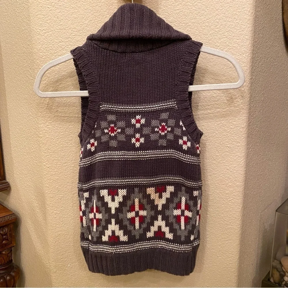 THE EAGLE’S EYE Girls Gray Patterned Knit Vest Size 7-8 Yrs